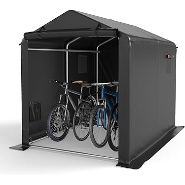 Amazon | COVERONICS サイクルハウス 5台用 自転車置き場 屋外 バイク
